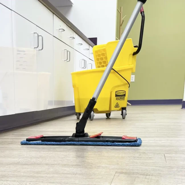 Premier Cleaning, LLC Medical Facility Cleaning Services - medical microfiber mop & yellow mop bucket